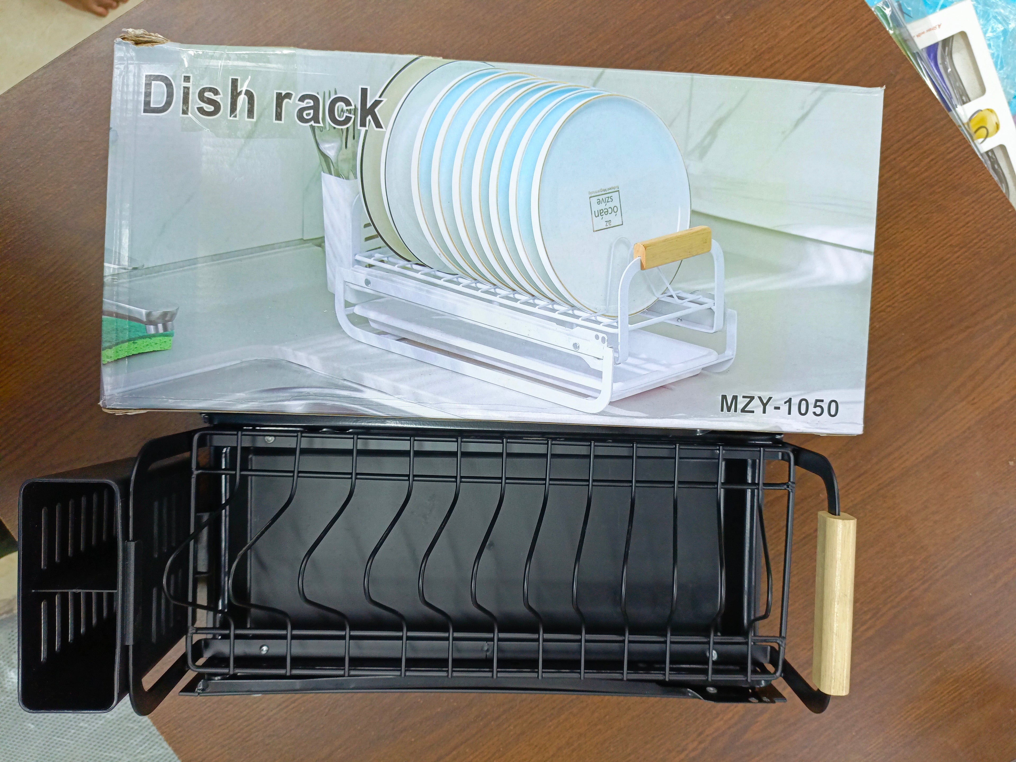 Plate Storage Rack | Dishes Storage Plate Rack - Drying Rack with Utensil Holder, Portable Kitchen Cabinet Dish Rack for Counter