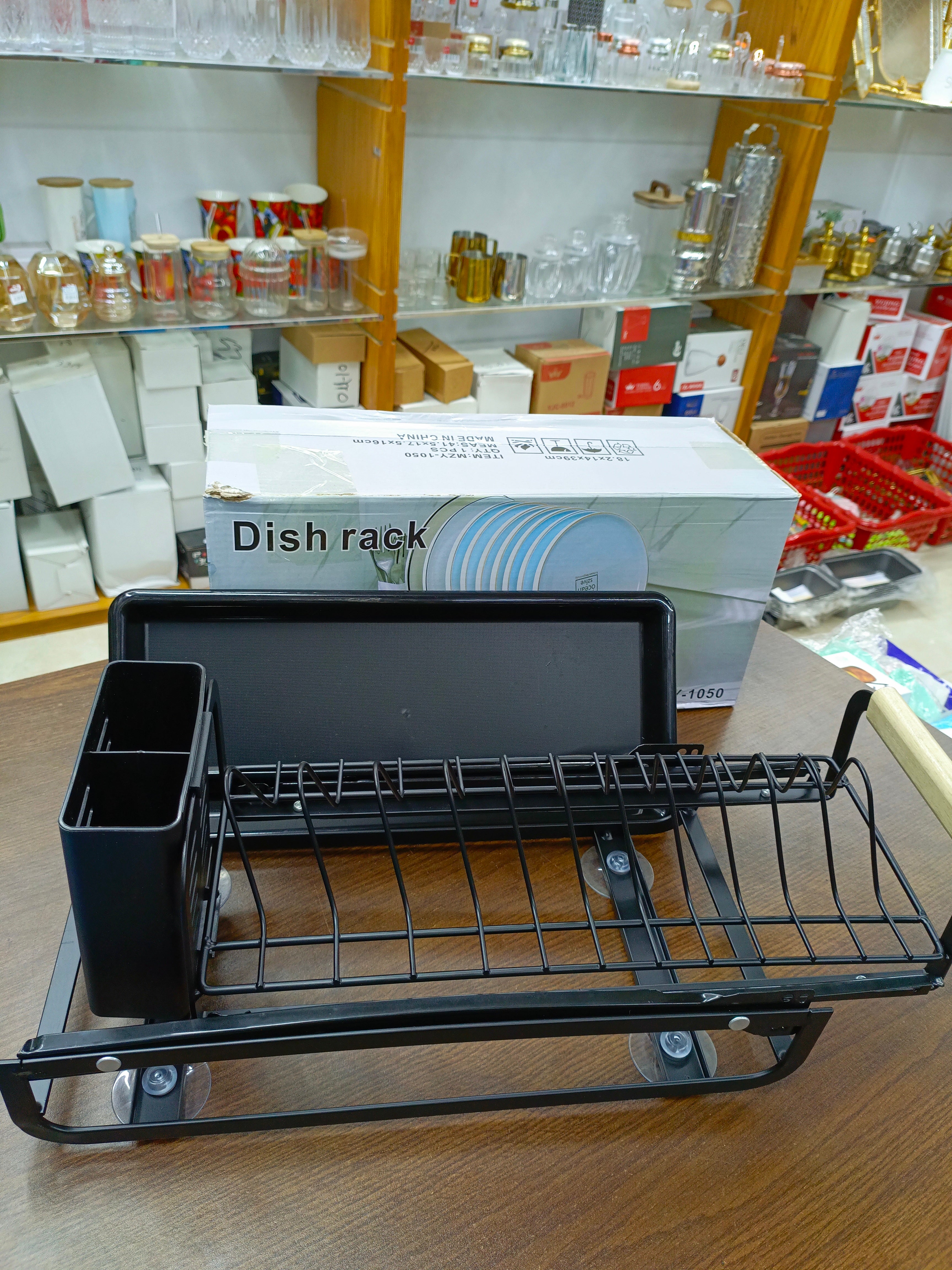 Plate Storage Rack | Dishes Storage Plate Rack - Drying Rack with Utensil Holder, Portable Kitchen Cabinet Dish Rack for Counter