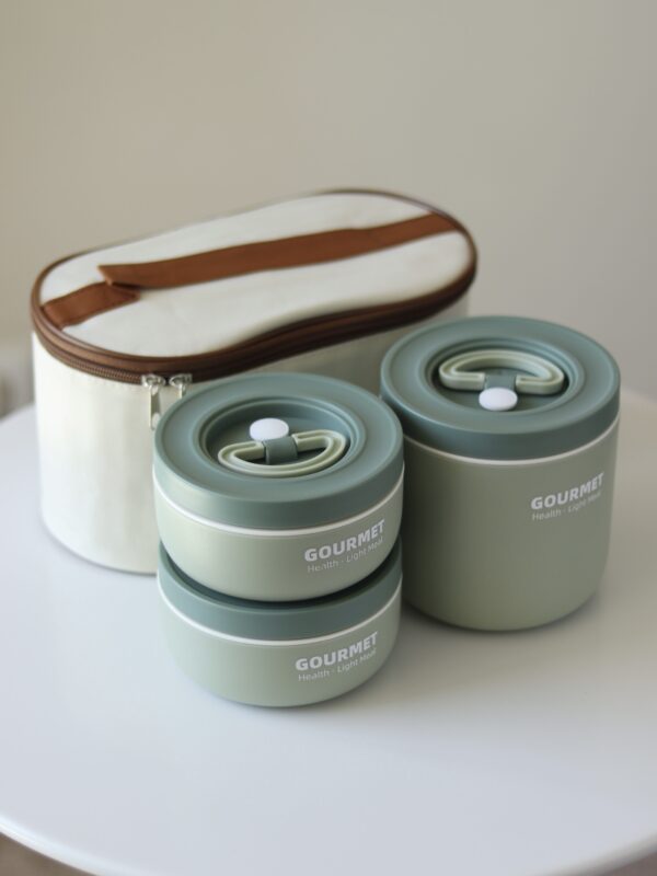 GOURMET 3pcs Stainless Steel Lunch Box – Durable, Safe & Travel-Friendly