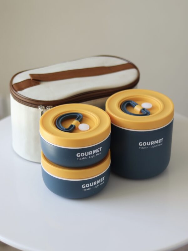 GOURMET 3pcs Stainless Steel Lunch Box – Durable, Safe & Travel-Friendly