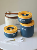 GOURMET 3pcs Stainless Steel Lunch Box – Durable, Safe & Travel-Friendly