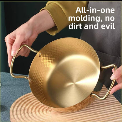 Induction compatible stainless steel ramen and soup pot