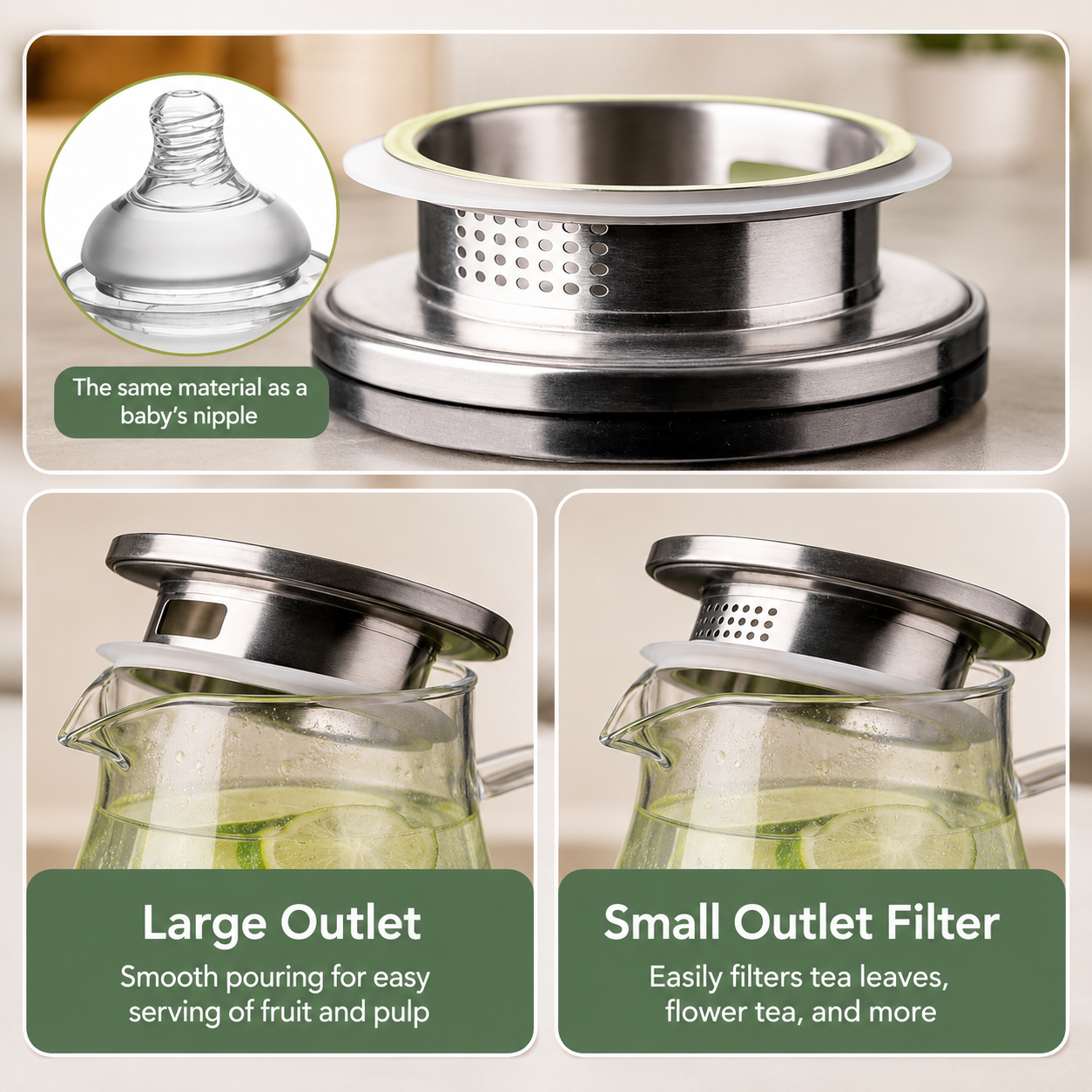 
Modern heat-resistant glass beverage jug