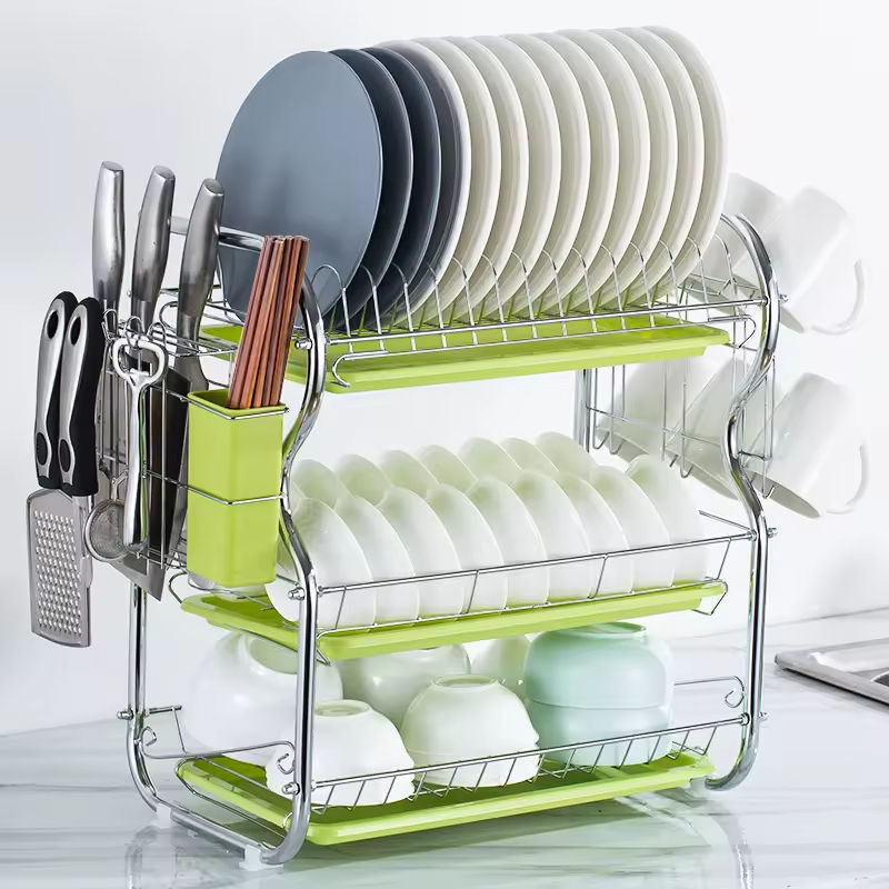 
Kitchen dish drying rack with bowl and plate holder