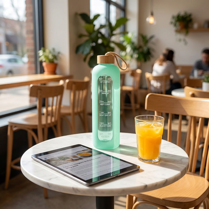 
Large Capacity 32 Oz Glass Water Bottle for Office and Travel