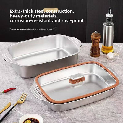 
Large Stainless Steel Roasting Tray for Home Kitchen