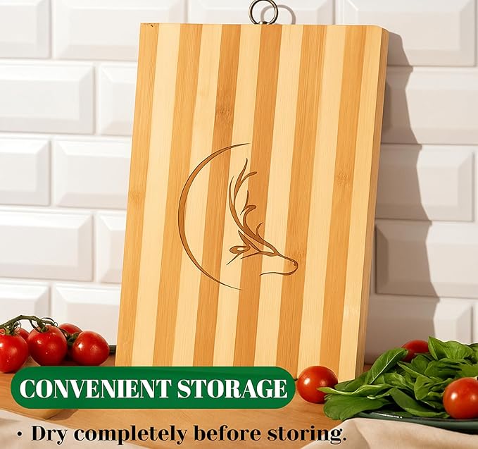 
Large bamboo cutting board for meat and vegetables