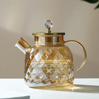 Large capacity glass water jug with ergonomic handle