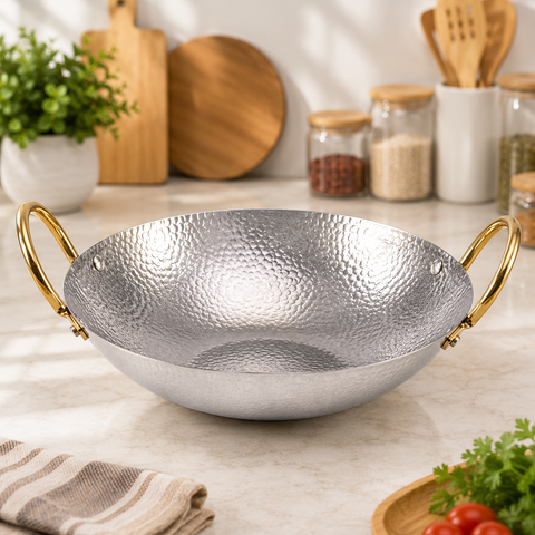 Large stainless steel non-stick frying pan for everyday cooking
