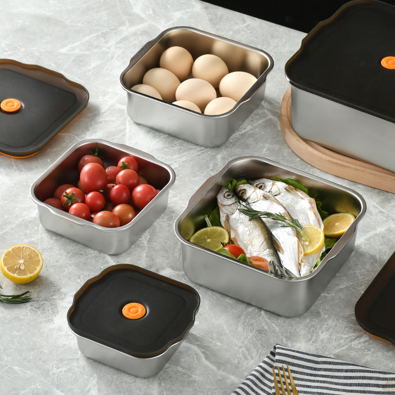 
Leak-proof stainless steel food storage containerx