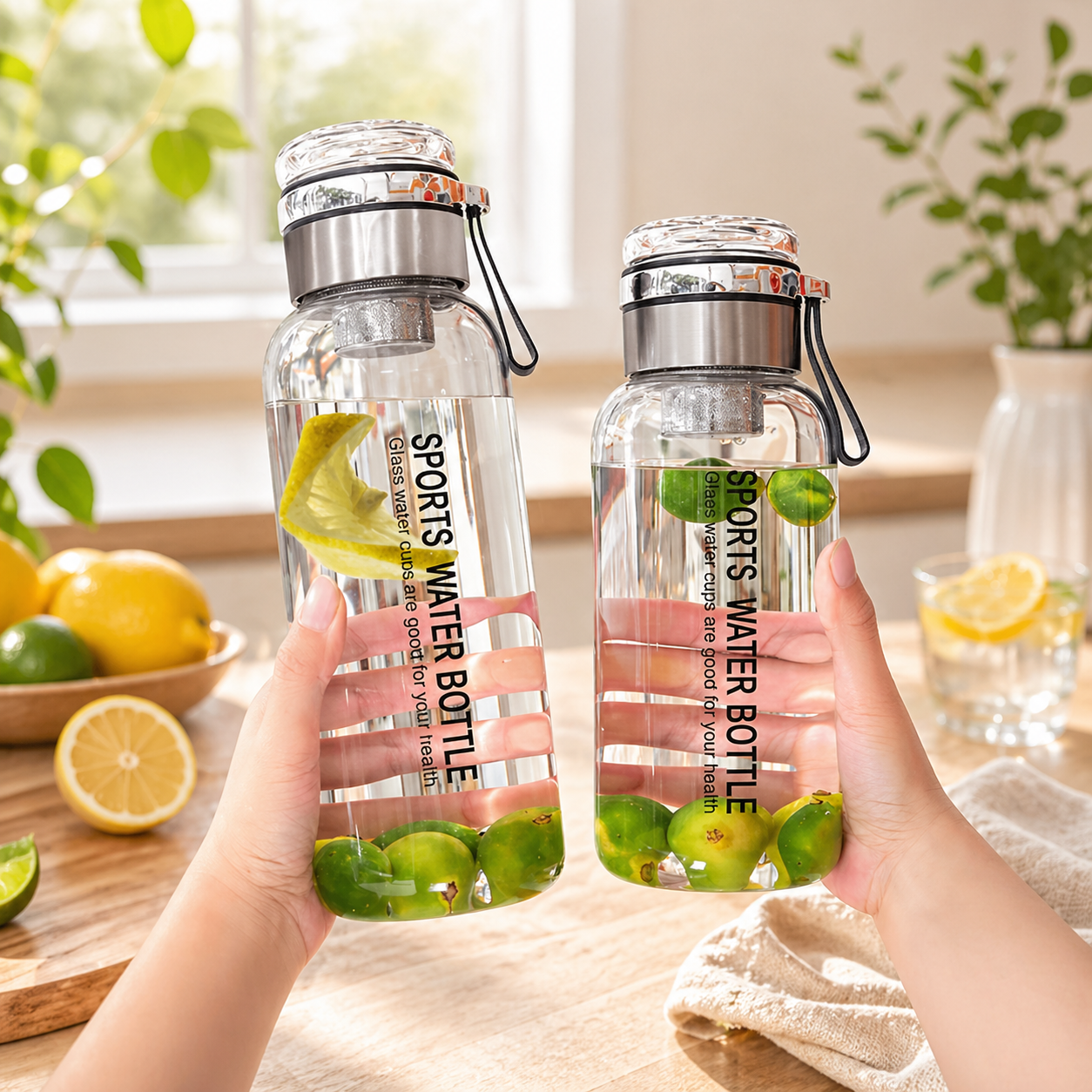 
Leakproof Borosilicate Glass Bottle for Gym and Fitness