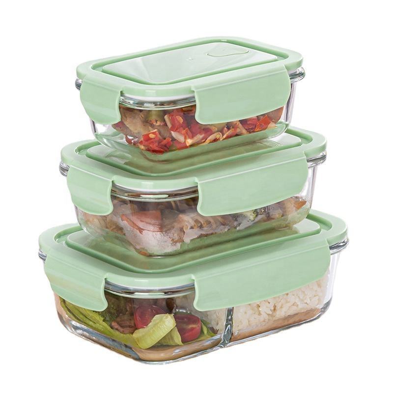
Leakproof glass meal prep container with vented lid