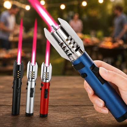 Windproof refillable torch lighter for BBQ and camping