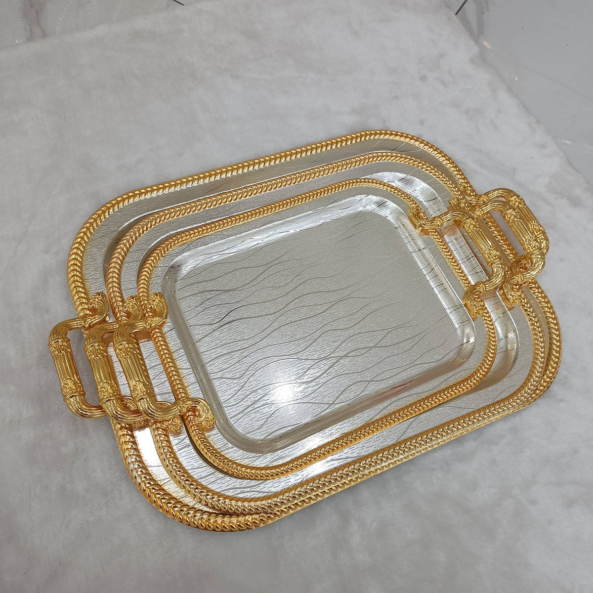 Luxury stainless steel tray for jewelry and perfume