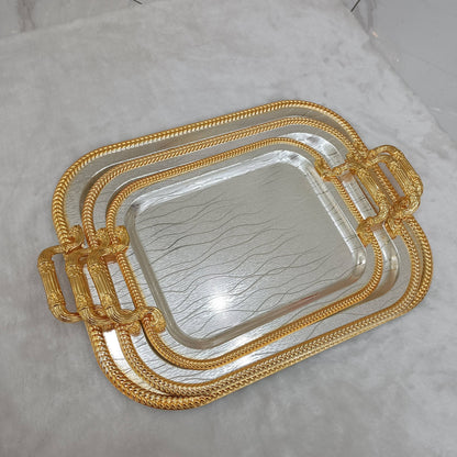 Luxury stainless steel tray for jewelry and perfume
