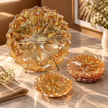 Luxury transparent crystal glass fruit serving plate