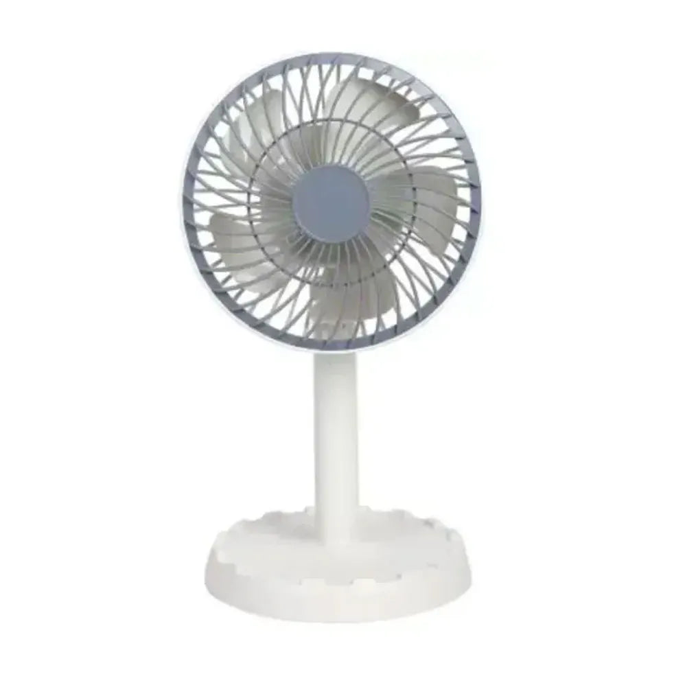 
Mini rechargeable table fan with five durable blades
