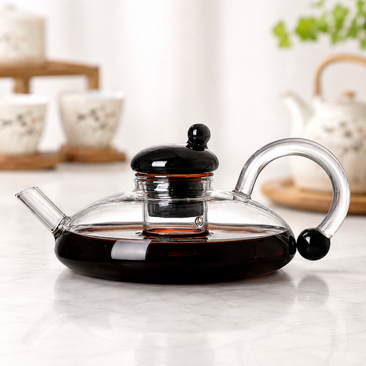 Semi-automatic Kung Fu tea set with magnetic rotating teapot