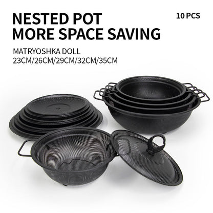 
Durable metal fruit storage basket with lid