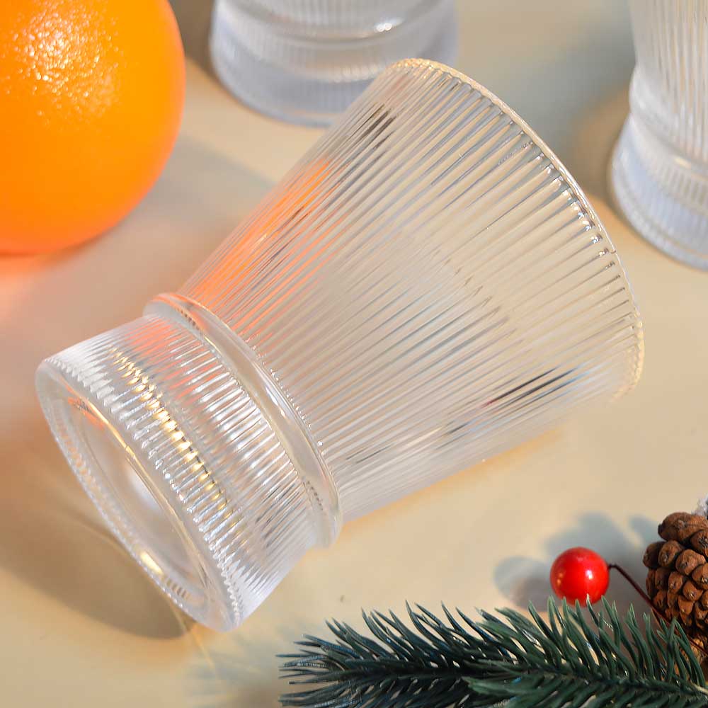 
Modern ribbed juice glass