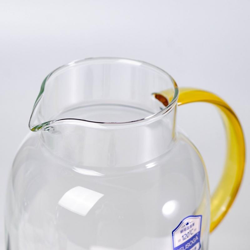 Modern transparent amber glass water pitcher for home