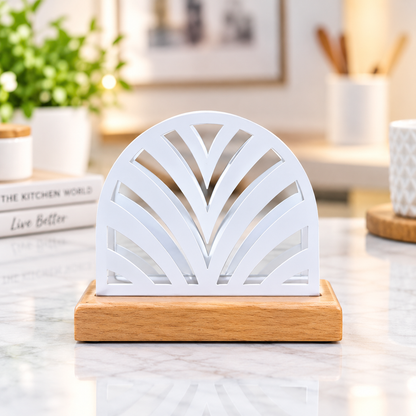Modern vertical metal napkin holder for dining table