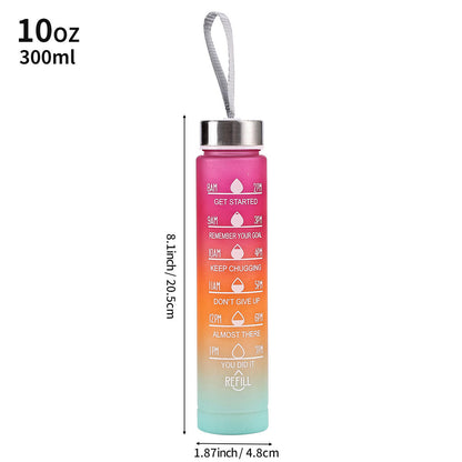 
Motivational hydration bottle with carry handle