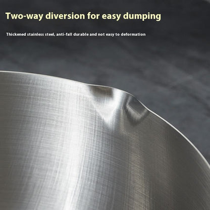 
Multi-section sauce pan with comfortable wooden handle
