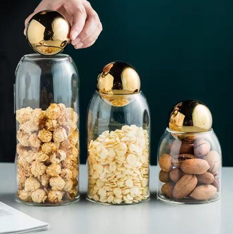 Multifunctional borosilicate glass storage jar with airtight lid
