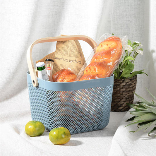 Multipurpose Storage Basket with Bamboo Handle
