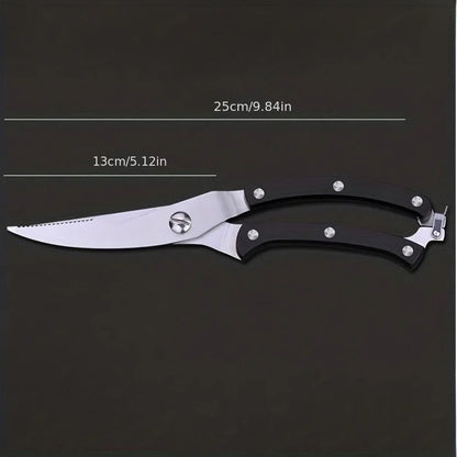 
Multipurpose stainless steel food preparation scissors