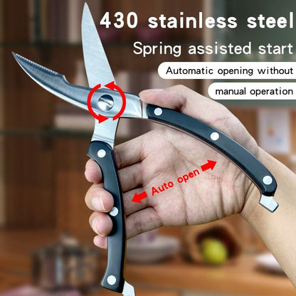 Multipurpose stainless steel food preparation scissors