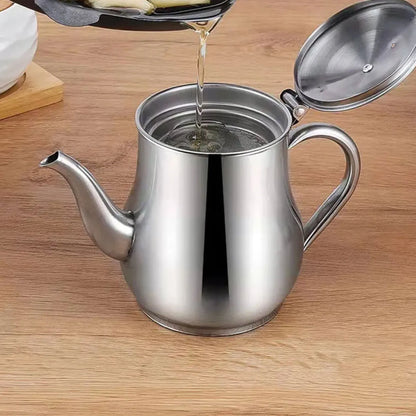 
Non-magnetic stainless steel condiment serving pitcher