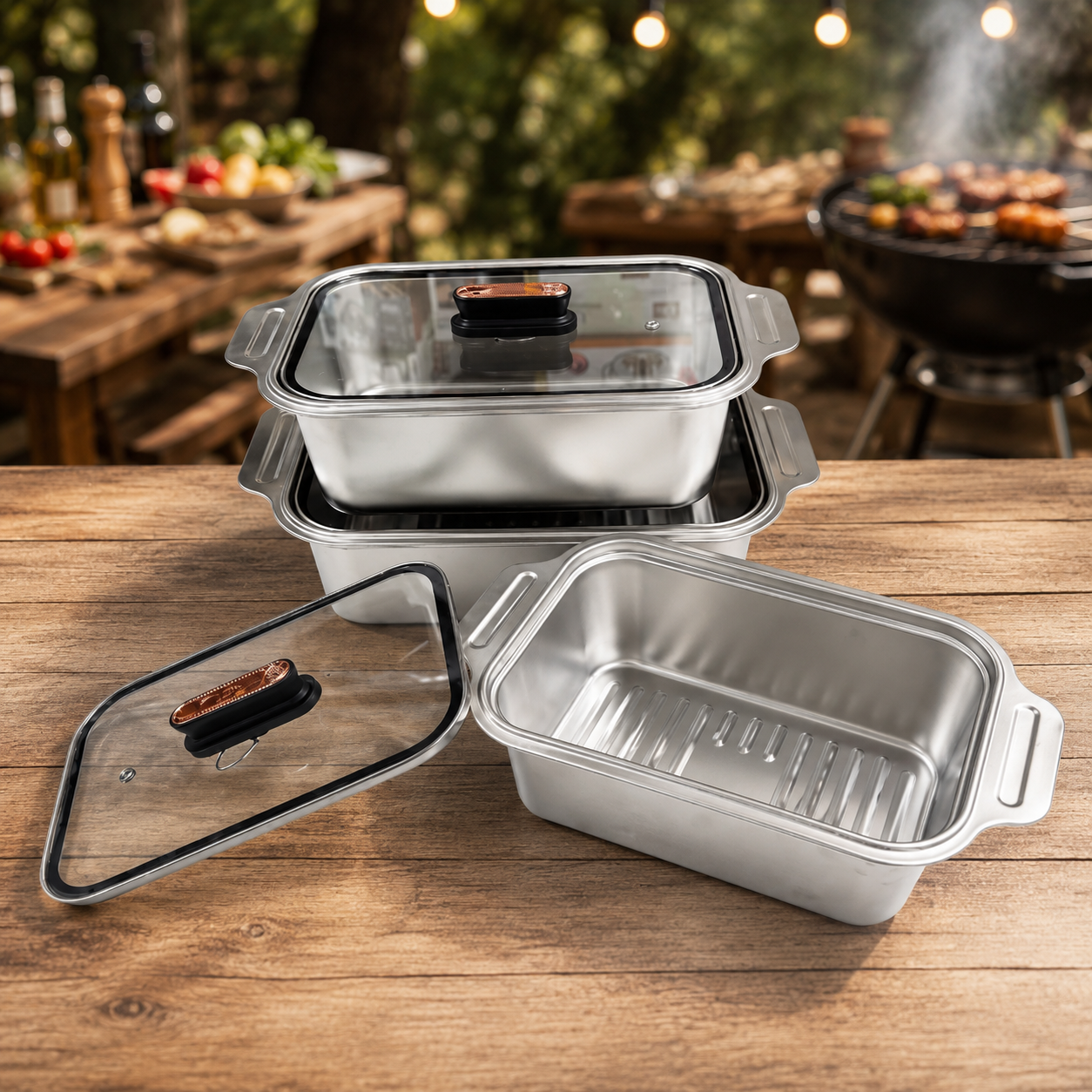 
Food-grade stainless steel baking tray for roasting and baking