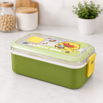 304 Stainless Steel Bento Lunch Box with 2 Compartments