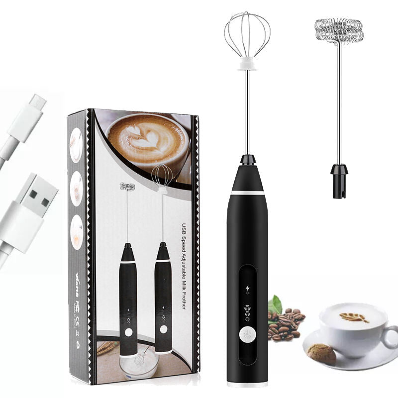 
Portable electric milk frother for creamy coffee foam