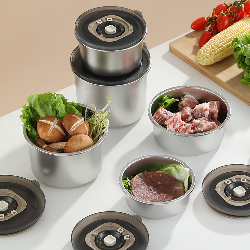 Portable round stainless steel lunch box
