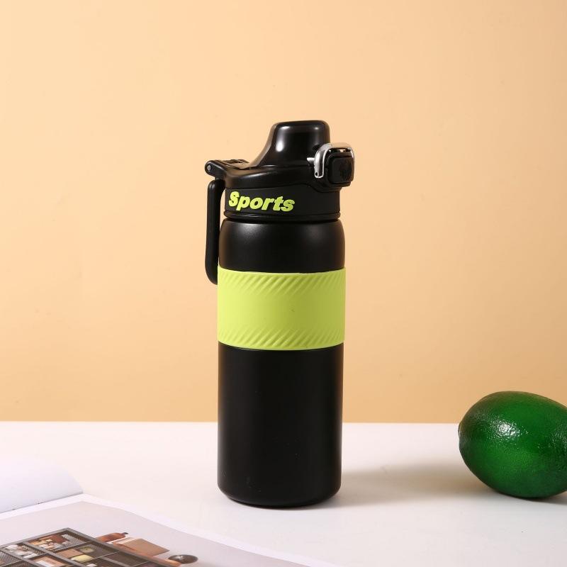 Portable thermal water bottle with convenient carry handle