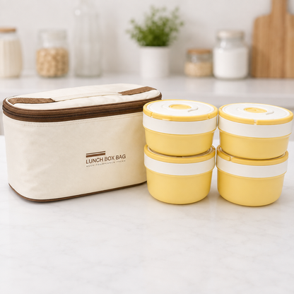 Premium Imported 4 Bowl Lunch Box Set with Secure Lids