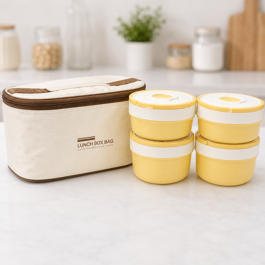 Premium Imported 4 Bowl Lunch Box Set with Secure Lids