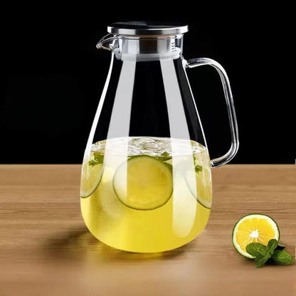 
Premium borosilicate glass juice pitcher with handle