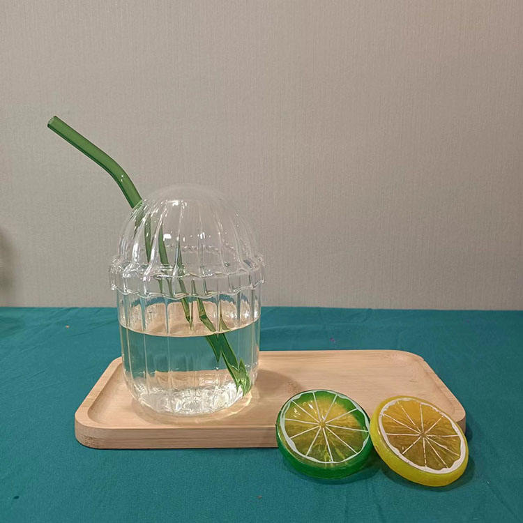
Premium cartoon glass cup for smoothies and water