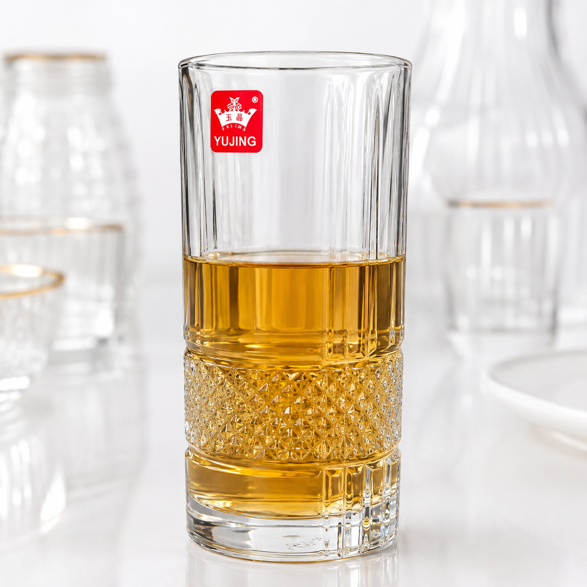 
Premium clear high ball drinking glasses for water and juice
