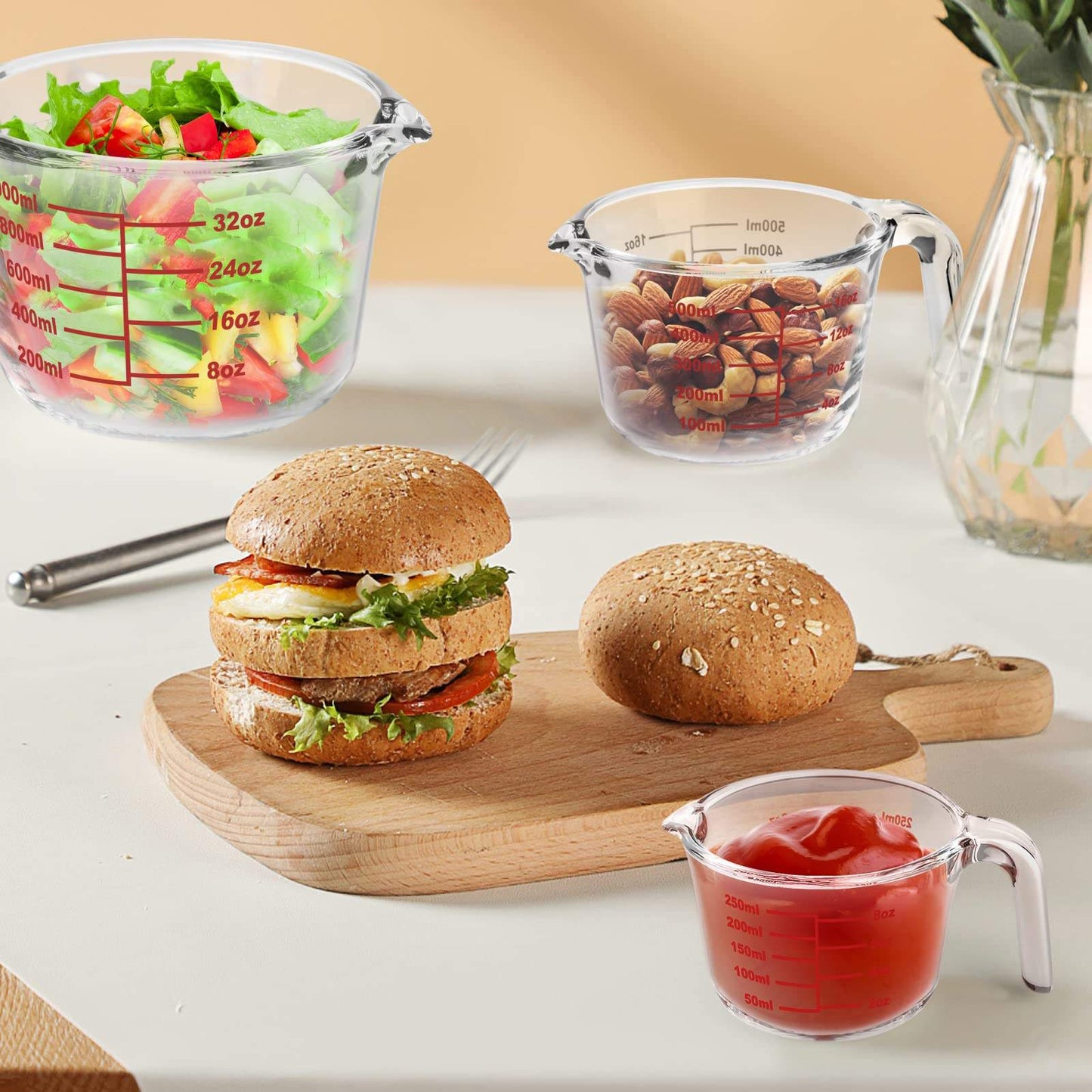 
Premium glass measuring cup for cooking and baking