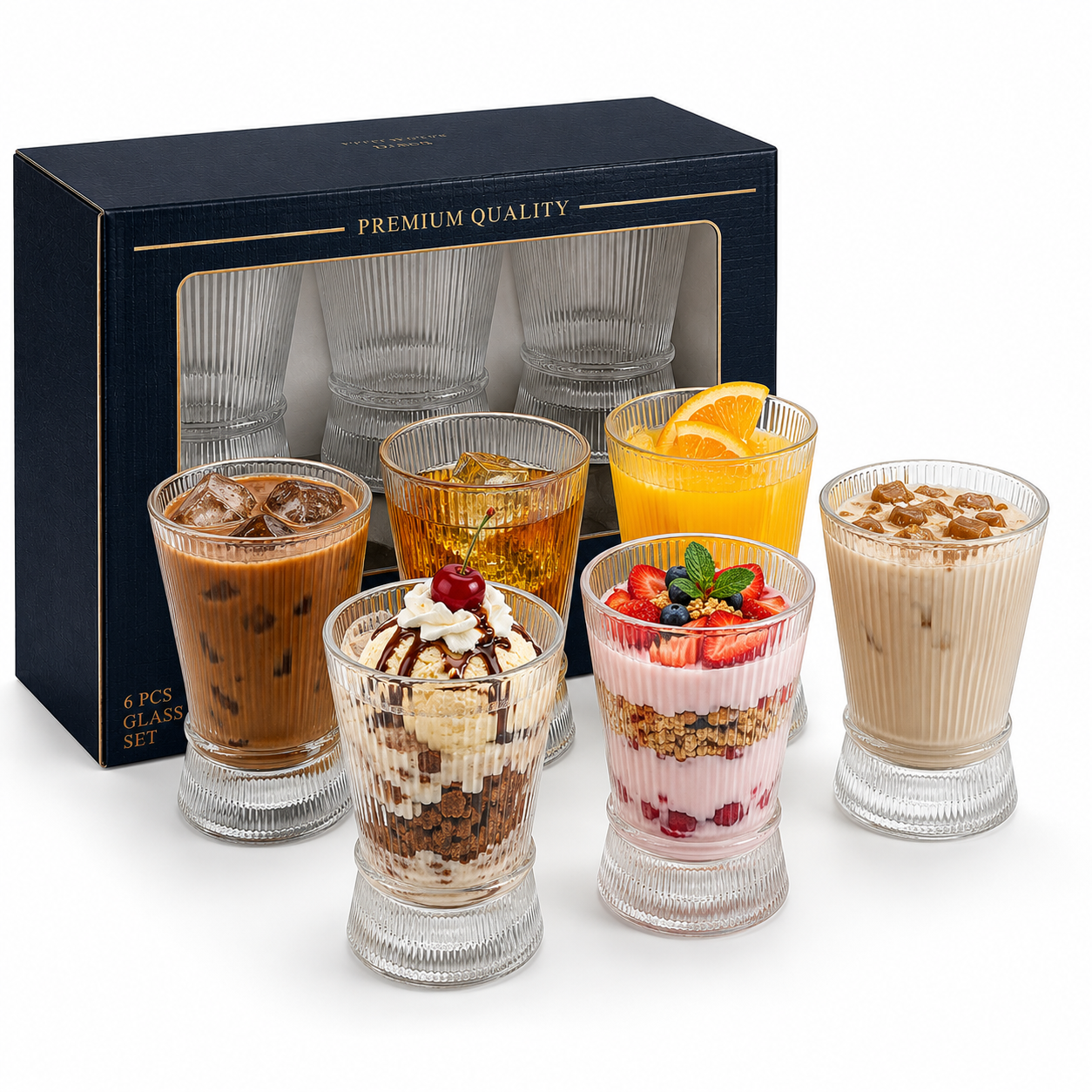 
Premium glass tumbler for beverages
