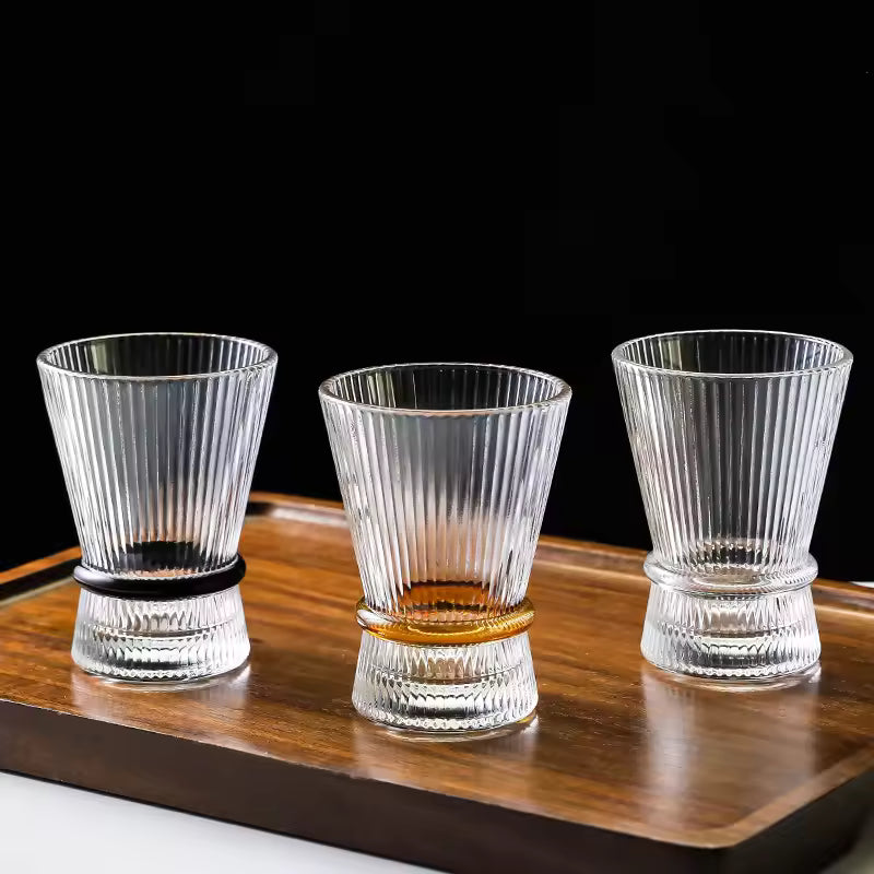 
Premium ribbed glass tumbler