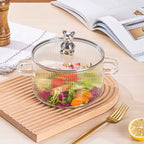 
Premium transparent glass cookware for soups and pasta