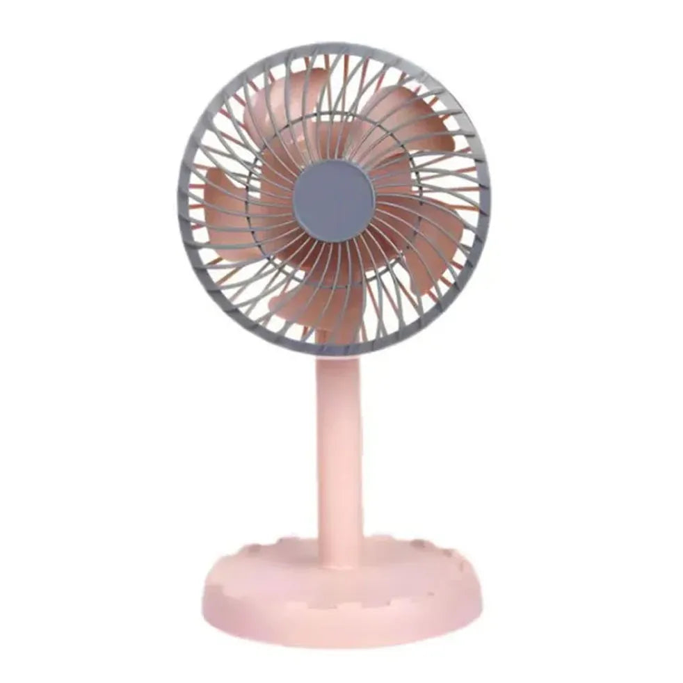 
Quiet portable desk fan with built-in LED light