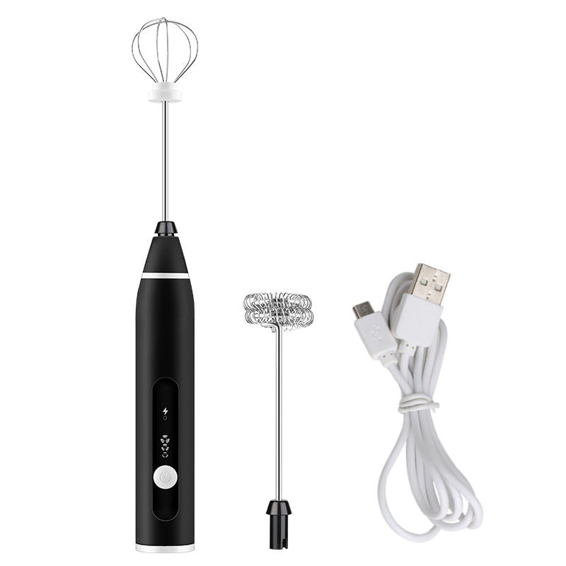 
Rechargeable coffee frother with stainless steel whisk