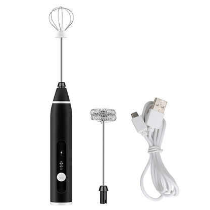 
Rechargeable coffee frother with stainless steel whisk